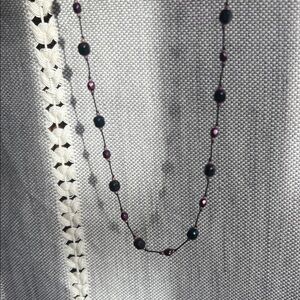 Handcrafted Black and Purple Silk Cord Necklace